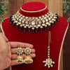 Black Color Choker Kundan Bridal Necklace Set (KN1038BLK)