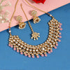 Pink Color Choker Kundan Necklace Set (KN1038PNK)
