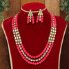 Dark Pink Color Kundan Necklace Set (KN1040DPNK)