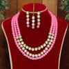 Pink Color Kundan Necklace Set (KN1041PNK)
