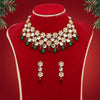 Maroon & Green Color Kundan Necklace Set (KN1047MG)