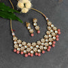 Peach Color Kundan Necklace Set (KN1047PCH)