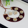 Maroon Color Kundan Necklace Set (KN1090MRN)