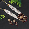 Maroon Color Kundan Necklace Set (KN1091MRN)