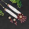 Rani Color Kundan Necklace Set (KN1091RNI)
