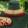 Maroon Color Kundan Choker Necklace Set (KN1093MRN)