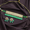 Parrot Green Color Kundan Choker Necklace Set (KN1093PGRN)