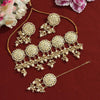 White Color Kundan Choker Necklace Set (KN1096WHT)