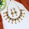 Maroon & Green & White Color Double Sided (Reversible) Kundan Necklace Set (KN1106MG)