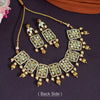 Gold & Green Color Double Sided (Reversible) Kundan Necklace Set (KN1108GLDGRN)
