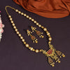 Rani & White Color Double Sided (Reversible) Kundan Necklace Set (KN1109RNI)