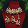 Dark Maroon Color Choker Kundan Necklace Set (KN1116DMRN)