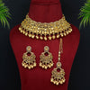 Gold Color Choker Kundan Necklace Set (KN1116GLD)