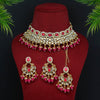 Rani Color Choker Kundan Necklace Set (KN1116RNI)