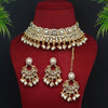 White Color Choker Kundan Necklace Set (KN1116WHT)