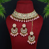 Pink Color Choker Kundan Necklace Set (KN1117PNK)