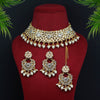 White Color Choker Kundan Necklace Set (KN1117WHT)