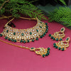 Green Color Choker Kundan Necklace Set (KN1118GRN)
