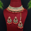 Red Color Choker Kundan Necklace Set (KN1119RED)