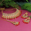 Red Color Choker Kundan Necklace Set (KN1119RED)