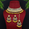 Yellow Color Choker Kundan Necklace Set (KN1119YLW)