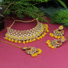Yellow Color Choker Kundan Necklace Set (KN1119YLW)