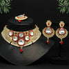 Red Color Choker Kundan Necklace Set (KN1124RED)