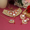 Red Color Choker Kundan Necklace Set (KN1124RED)