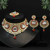 Red Color Choker Kundan Necklace Set (KN1125RED)