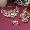 Red Color Choker Kundan Necklace Set (KN1125RED)