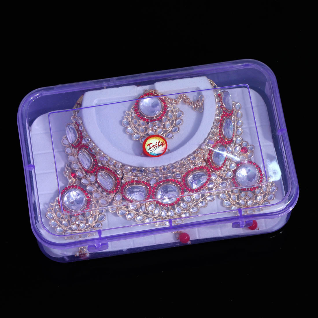 Red Color Choker Kundan Necklace Set (KN1126RED)