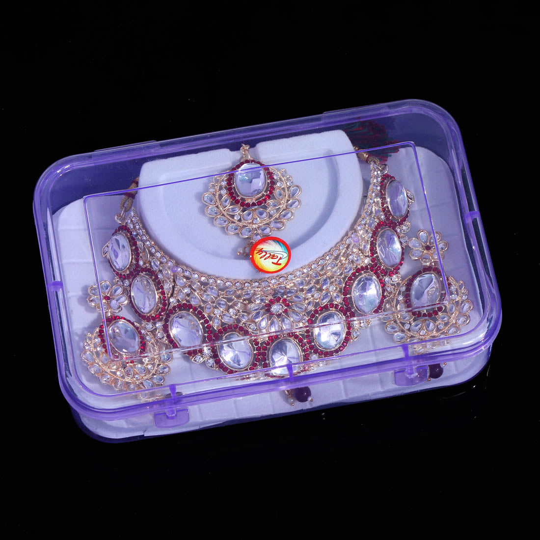 Maroon Color Choker Kundan Necklace Set (KN1128MRN)