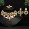 Red Color Choker Kundan Necklace Set (KN1128RED)