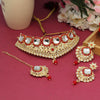 Red Color Choker Kundan Necklace Set (KN1129RED)