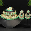 Rama Green Color Choker Kundan Necklace Set (KN1148RGRN)