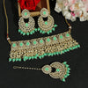 Rama Green Color Choker Kundan Necklace Set (KN1148RGRN)