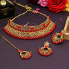 Red Color Choker Kundan Necklace Set (KN1149RED)
