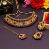 Dark Maroon Color Choker Kundan Necklace Set (KN1150DMRN)