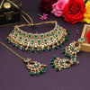 Green Color Choker Kundan Necklace Set (KN1151GRN)
