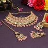 Pink Color Choker Kundan Necklace Set (KN1151PNK)