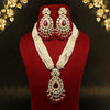 Maroon Color Long Kundan Necklace Set (KN1152MRN)
