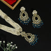 Turquoise Blue Color Long Kundan Necklace Set (KN1152TBLU)
