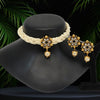 Black Color Choker Kundan Necklace Set (KN1186BLK)