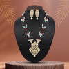 Rani & Green Color Kundan Long Necklace Set ( KN1200RNIGRN)