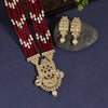 Rani Color Kundan Long Necklace Set ( KN1200RNI)