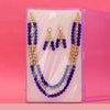 Blue Color Imitation Pearl Kundan Necklace With Earring (KN121BLU)
