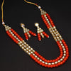 Imitation Pearl Kundan Necklace With Earring (KN121)