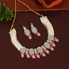 Pink Color Choker Kundan Necklace Set (KN1243PNK)