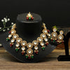 Maroon & Green Color Kundan Necklace Set (KN1298MG)