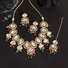 Maroon & Green Color Kundan Necklace Set (KN1299MG)